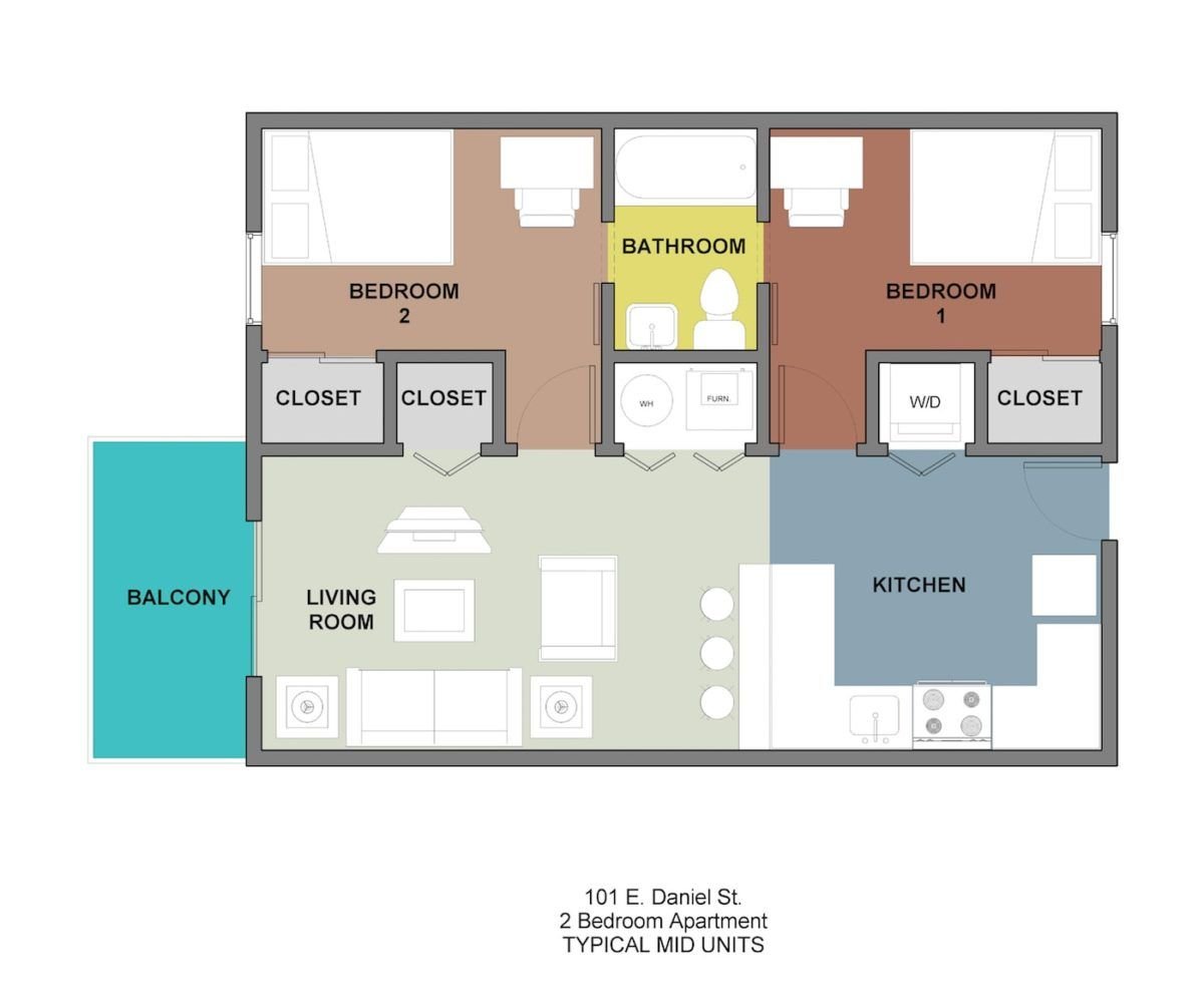 2 bed