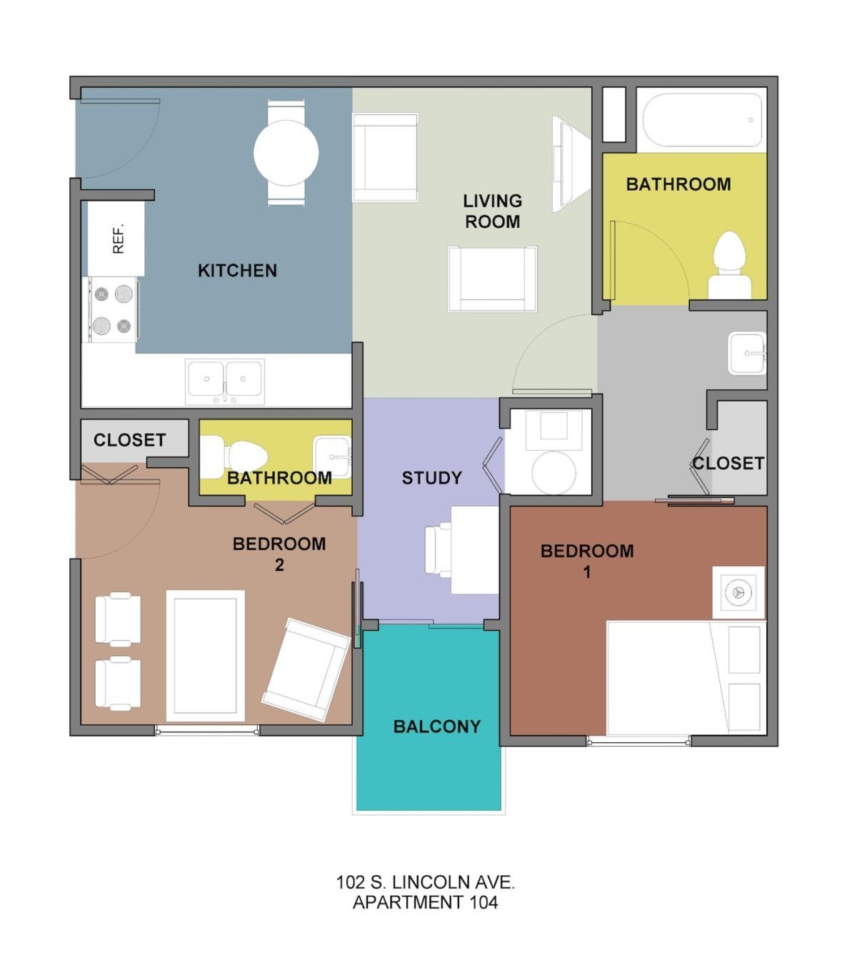 2 bed unit 104