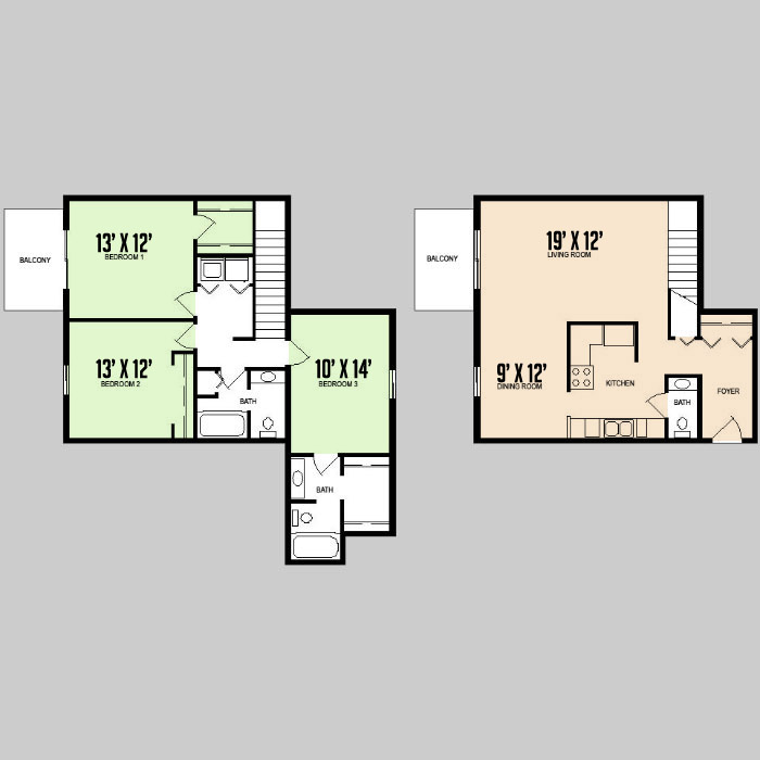 3 bed 2.5 bath