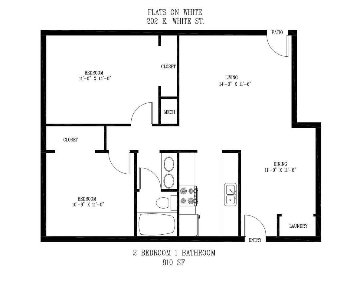 202 WHITE 2 BED 1 BATH 1