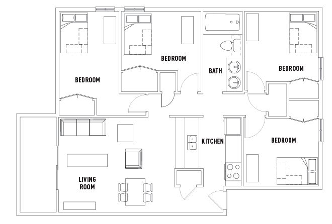 309-311 Daniel_4 Bed 1 Bath B-01