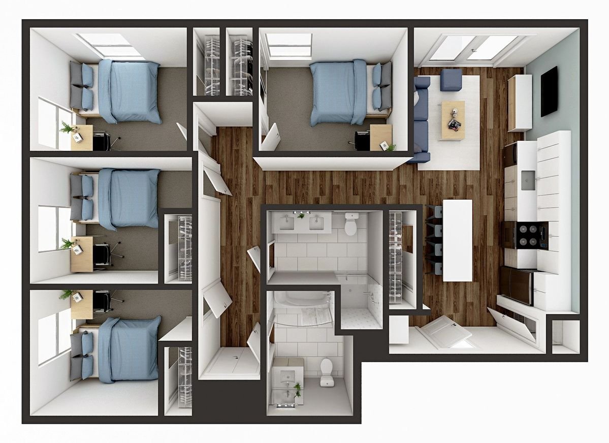 D1-1008 royal1 4x2- 1105 sq ft