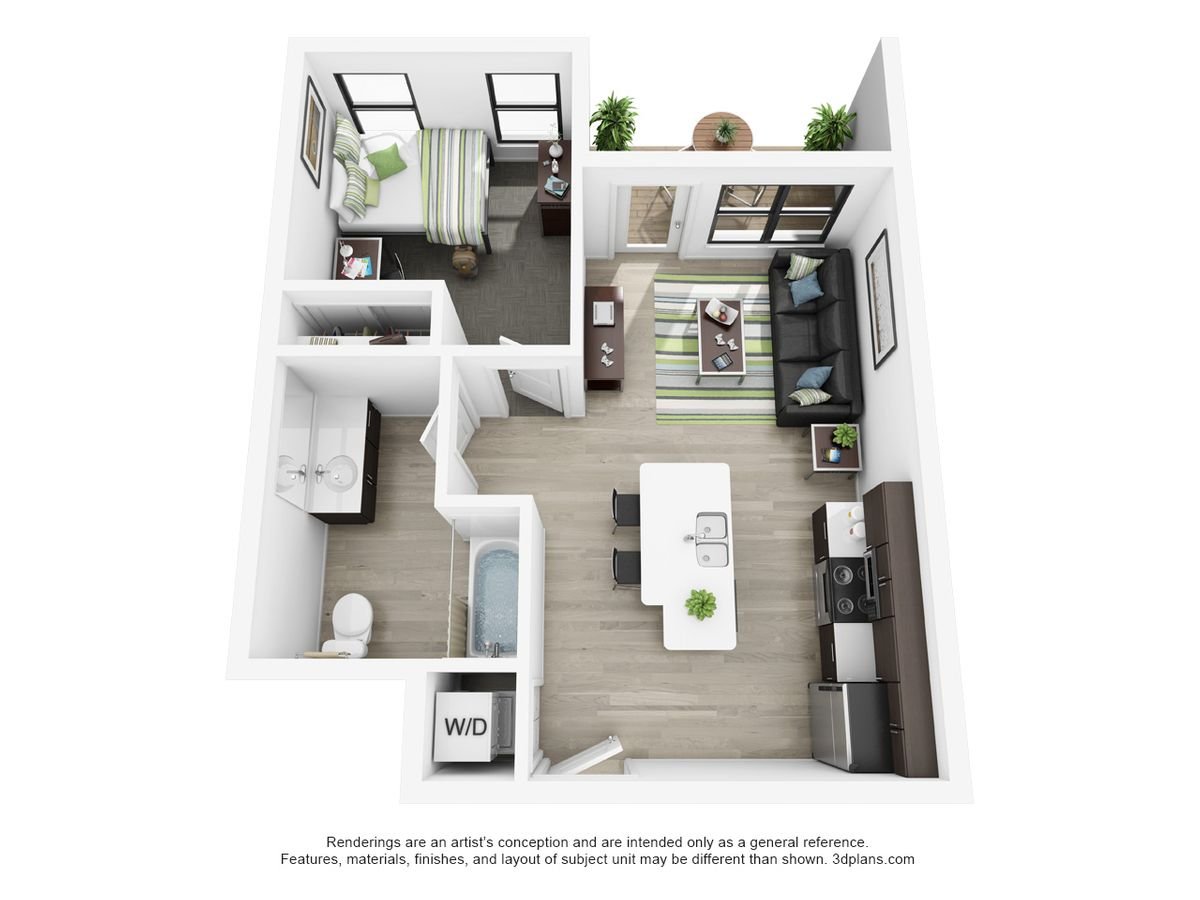 213-Green-1-BR-Floor-Plan-3D