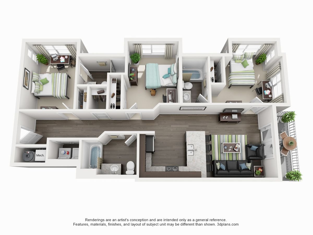 106 E Armory_3BR - 3D for Web
