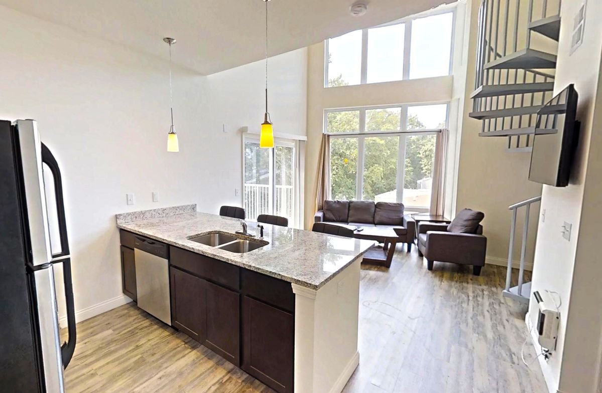 Open Living and Kitchen